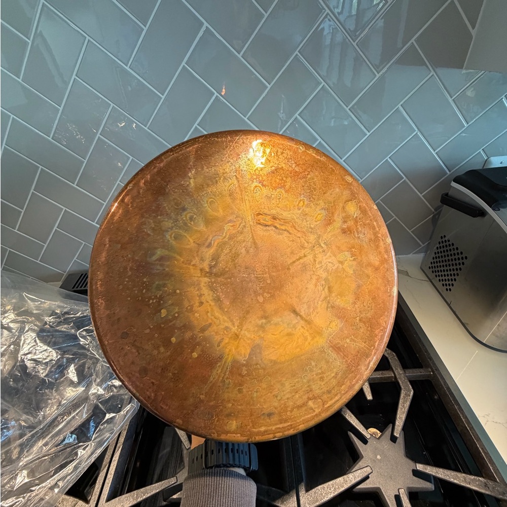 RARE RUFFONI COPPER HAMMERED CONVIVIUM COPPER 10Qt STOCK POT LID TIN - Picture 2 of 7